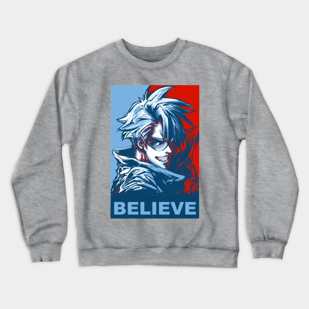 Kamina - Believe! Crewneck Sweatshirt by Narrah